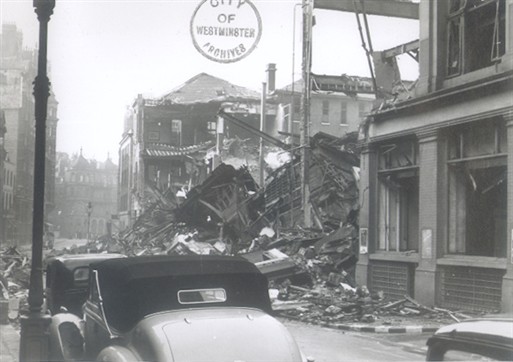 Photo:Damage to Wellington Barracks, Petty France, November 1940