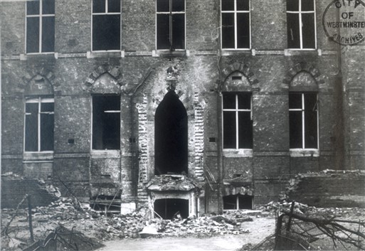 Photo:Damage to Westminster City School, Palace Street, 1940
