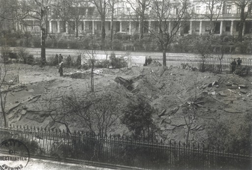 Photo:Damage to the trench shelter, Eaton Square