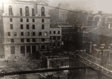 Photo:Bomb damage near Marlborough Gate, February 1944