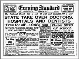 Photo:THe NHS made headlines on July 5th 1948 with what many saw was the realsiation of a New Jerusalem