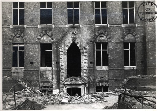 Photo:Damage to Westminster City School, November 1940